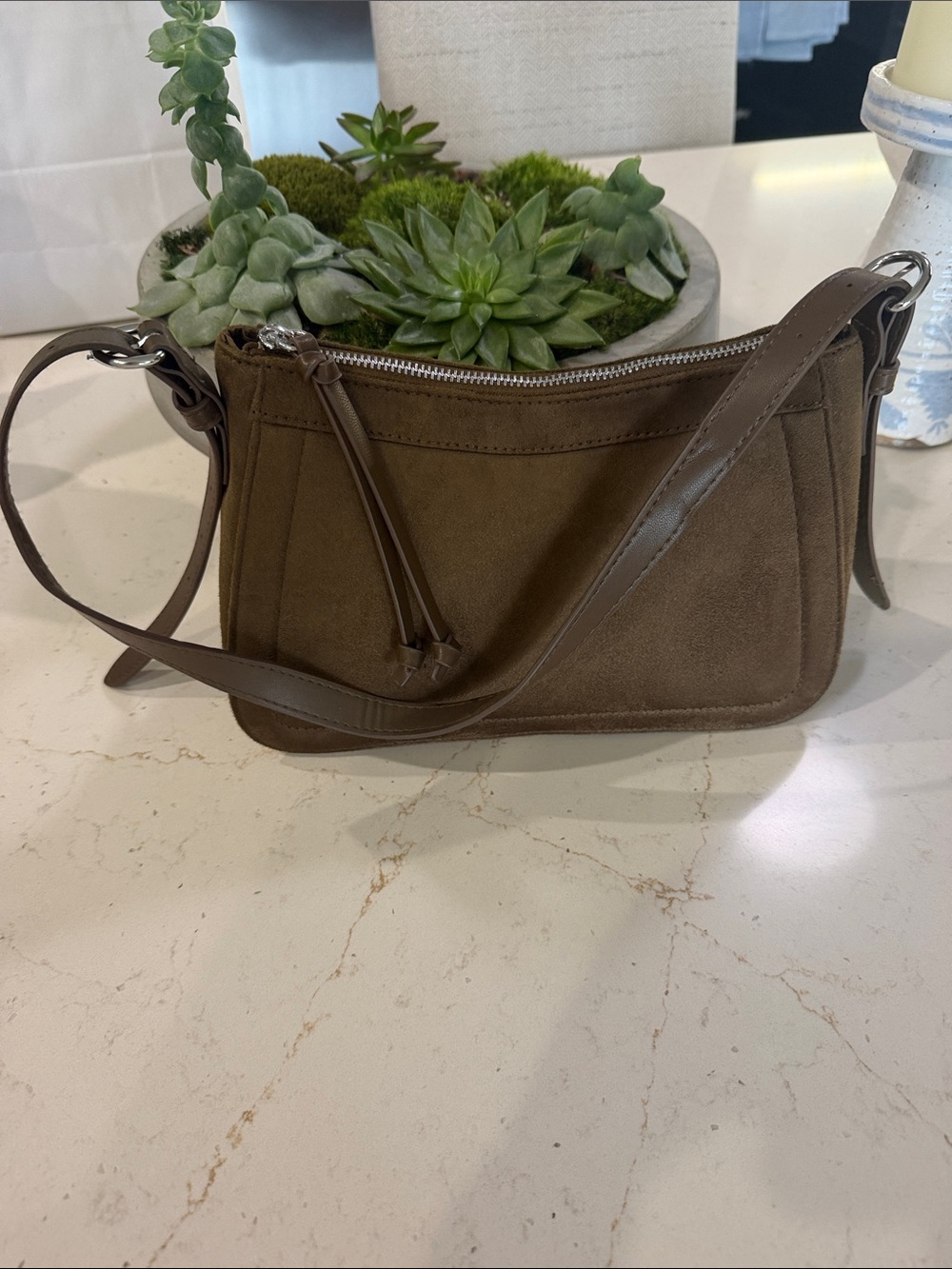 H&M olive/brown handbag
